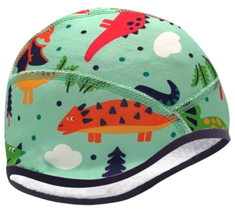 YUVKIN Cappello Invernale Bambini Antivento Sotto Casco Unisex per Attività Outdoor (Dinosauro)