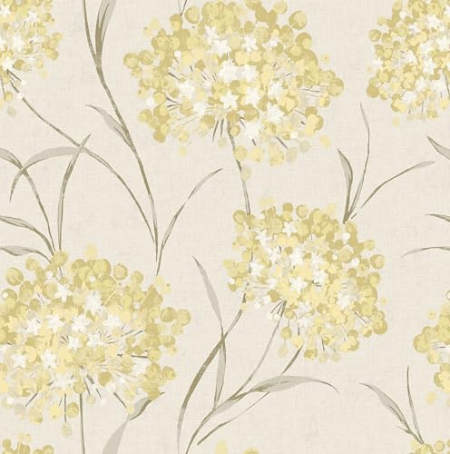 Laura Ashley Giselle Ochre Wallpaper