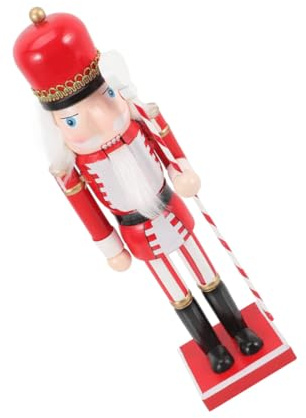 MUELODSIC Cascanueces de Madera Decoración Navideña con Base Estable Figura Soldado para Chimenea Mesa y Árbol Adorno Tradicional Pintado Resistente
