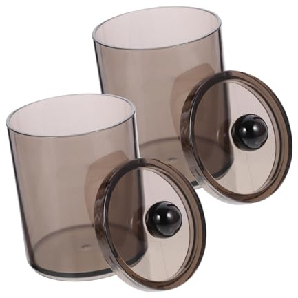 Cabilock 2 piezas Organizador de Botes Pequeños para Bastoncillos de Algodón con Tapa Transparente y Compacto Fácil de Abrir y Transportar para Almacenamiento Baño y Escritorio Pack de
