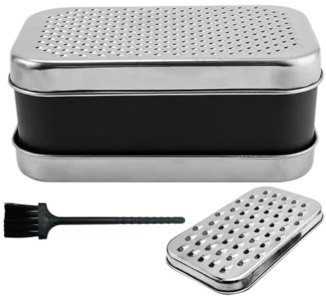 Ralladores de Cocina, con Cepillo Limpiador de Acero Inoxidable Manual, Rallador con Recipiente, para Alimentos, Fruta, Patata, Jengibre, Pepino, Zanahoria, Preparación de Comidas, Hogar,