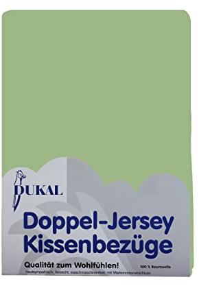 Dukal | Kissenbezug 40 x 80 cm | aus hochwertigem DOPPEL-Jersey | 100% Baumwolle | Farbe: lindgrün