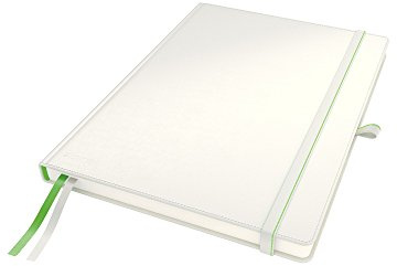 Leitz Complete Quality Notebook A4 Kvadratisk, 160 sidor, 80 ark, inbunden med högkvalitativt omslag, 100 g/m² papper FSC-certifierat, fästelement, bokmärke, pennögla, vit, 44710001