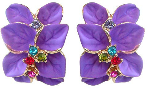 Navachi Metal chapado en oro de 18 quilates redondo multicolor cristal