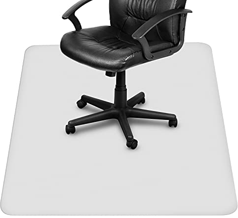 Belle Vous Heavy Duty Transparent Chair Floor Mat - L120 x H120cm / 47.24 x 47.24 Inches - Clear Easy Glide, Nonslip Carpet & Hard Floor Protector for Home & Office