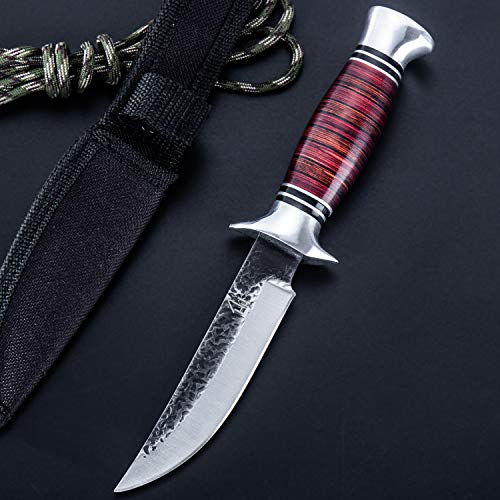 Hobby Hut HH-353,Jagdmesser mit Scheide, jagdmesser feststehende klinge (Red)