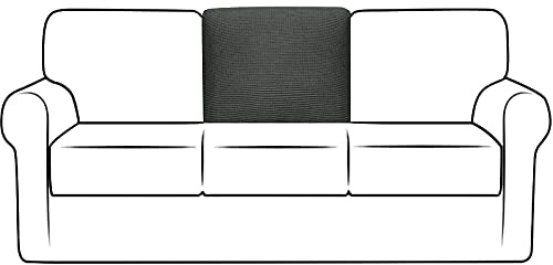 NLCYYQ Housse De Dossier De Canapé Housse De Coussin en T De Dossier avec Cordon De Serrage Antidérapant Housses De Coussin De Dossier Remplacement (Gris foncé,Rectangle)
