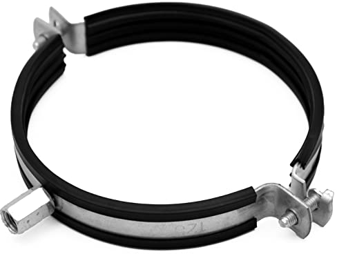 H&C VENT Verzinkt Rohrschelle Ø 160 mm mit Gummieinlage - Rohrschellen & Schlauchschellen für Lüftungsrohr, Abluftschlauch, Absaugschlauch - Schellen zur Rohrhalterung - Schraubrohrschelle gummiert
