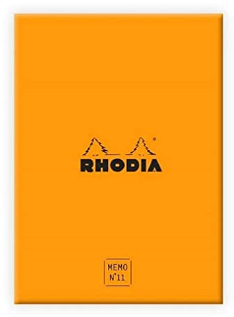 RHODIA 194050C - Caja Memo Pad N°11 Naranja - A7 8,5x11,5 cm - Rayado - 240 Hojas 80g/m - Práctico y Compacto - Colección Rhodiatime