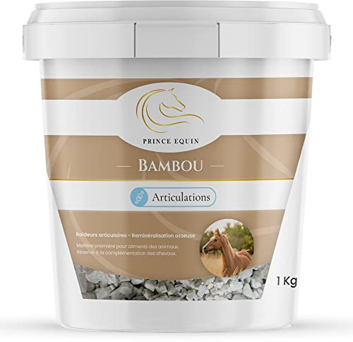 PRINCE EQUIN - BAMBOU - Complément nutritionnel Cheval - Seau 1 kg - Santé des articulations - Reminéralisation osseuse - Marque Française