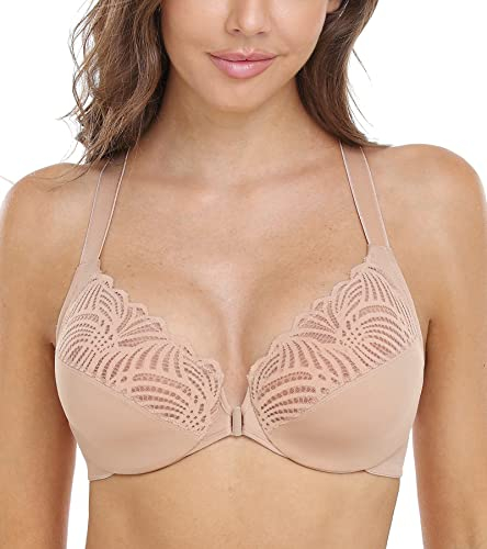 DotVol Damen BH Vollschalen Ungepolster Bügel BH Floraler Spitze BH Große Größen(Beige,90G)