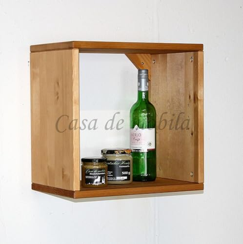 Massivholz Hängeregal Tom 39x39x26cm Fichte massiv gelaugt geölt