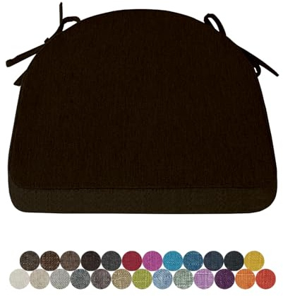 Lsjoaw 1 Stück Stuhlkissen Sitzkissen Stuhl 40X40X38X5 Sitzpolster mit Bindeband Rutschfestes Zierkissen Gartenkissen Halbrund Auflage für Stühle Indoor/Outdoor Sitzauflage,Black
