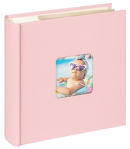 walther design Fun ME-110-BR - Album Fotografico Raccoglitore Porta ricordi con Finestra intagliata nella Copertina, per 200 fotografie Formato 10 x 15 cm, Rosa