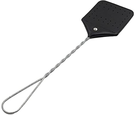 Anloximt Matamoscas para Interiores | Manual del matamoscas de Cuero - Mango Largo Robusto Fly Swat Shatter para Moscas Abejas, Trabajo para Interior y Exterior