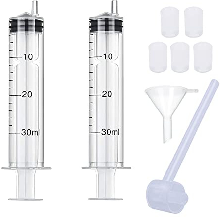 SKYPRO Lot de 2 seringues réutilisables 30 ml avec adaptateurs d'extraction, entonnoir et pompe pour transfert de parfums vers des bouteilles vides