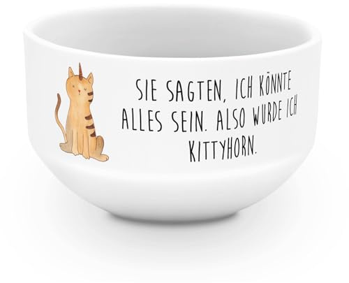 Mr. & Mrs. Panda salatschälchen Einhorn Katze - Geschenk, Unicorn, Müslischale, schale, Schüssel, Glitzer, Suppenschüssel, Mieze, Müsli, Obstschale, Regenbogen