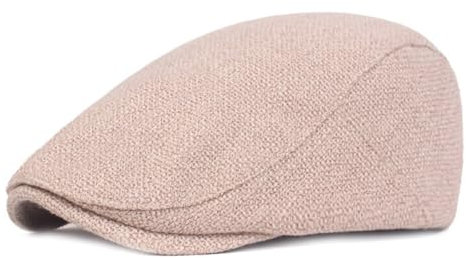 Asudaro Leinen Flatcap Herren Damen Sommermütze Schiebermütze Denim Barett Driving Cabbie Jagd Flatcap Schirmmütze Kappe Atmungsaktiv & hautsympathisch für Herren - Frühjahr/Sommer Khaki