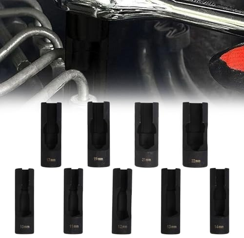 RULLINE 9pcs Flare Nut Socket Set Upgraded Steel for Automotive and Mechanical Applications 1/2 square drive