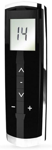Télécommande Motorline 15 canaux (Rolling Code) avec support, pour volets roulants et rideaux - Moteurs tubulaires - Avec télécommande automatique chromée et élégante.