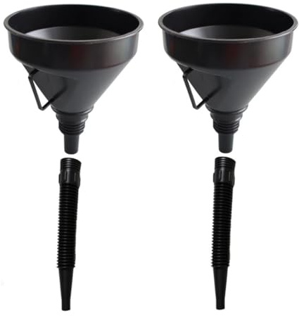 2 Stück Trichter mit Schlauch - Benzin Trichter mit Abnehmbaren Aufsätzen, Filter für Motorrad Wasser Öl, Landmaschine, Automobil, Schnelle Filtration