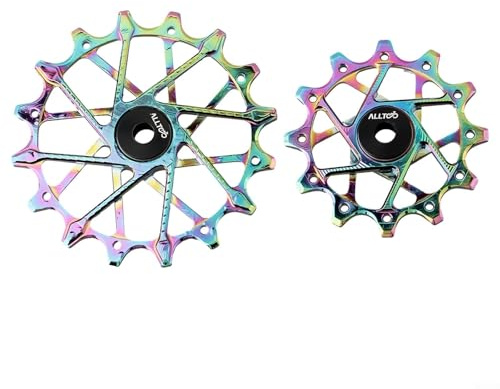 2 Stück Fahrrad-Schaltwerk-Riemenscheibe, 12T + 16T Keramik-Kugellager für Sram, 67,4 x 7,5 mm, Aluminiumlegierung, 16T ist ein schmales breites Rad