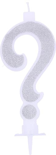 Bougie Numérique Paillettes Argent Point D'Interrogation (?)