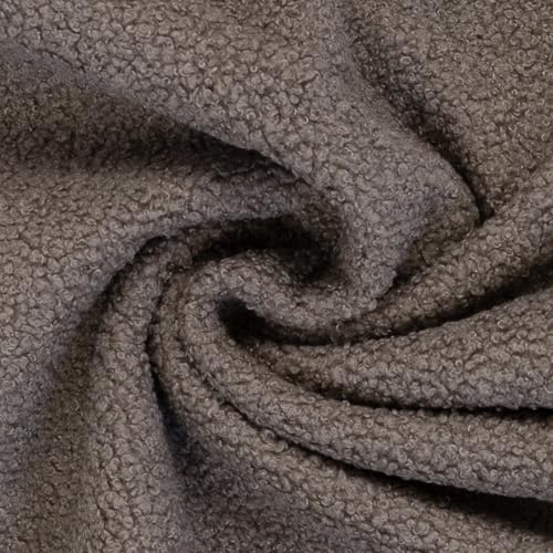 MAGAM-Stoffe Linus Teddy super weicher Teddyfell Boucle Meterware ab 50cm (03. Taupe)