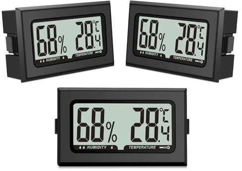 Pixelure Thermometer Hygrometer Luftfeuchtigkeitsmesser Mini Digital Temperatur Zimmerthermometer für Innen Gewächshäuser Gärten