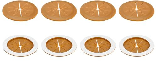 sourcing map 8 Pcs 2.76 Inch Flexible Cable Grommets, Self-Adhesive Desk Hole Cover, Wire Organizer Cords Management for Office Desks Table, Brown