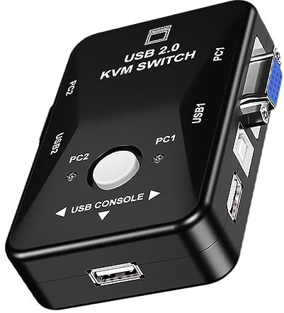 jojofuny Manual Vga Port Box Video Converter for Keyboard Mouse for Pc for Home Office Use