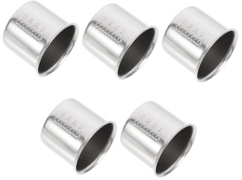 Cabilock 5 Piezas Taza De Medicina Hospitalaria Vaso Medidor Taza De Medicina De Metal Taza De Medicina Graduada Herramienta De Medición Médica De Acero Silver Acero Inoxidable 304