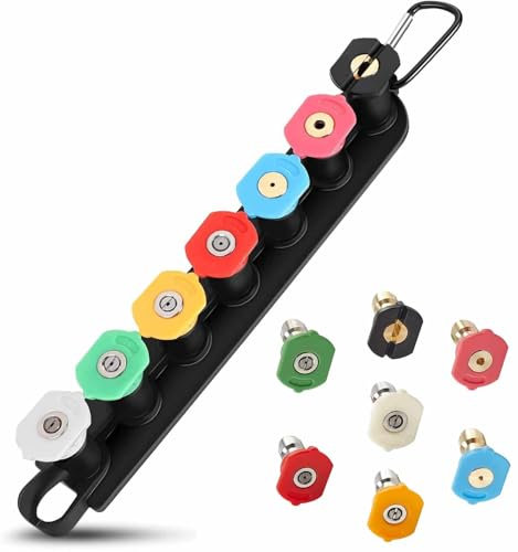Treki 7pcs Boquilla para Hidrolimpiadora a Presión Boquillas de Conexión Rápida de 1/4 Boquilla Lavadora a Presión para Limpieza de Automóviles y Jardinería 4000 PSI, 2.5 GPM