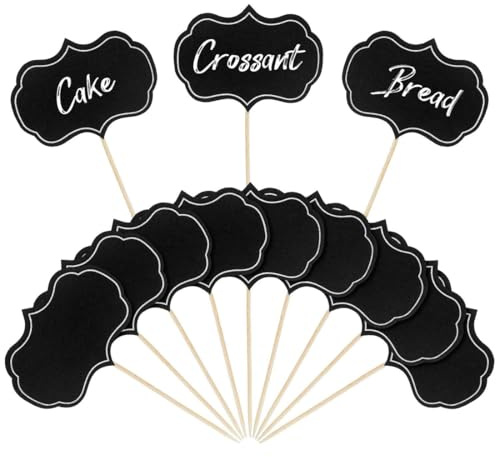 SGERUFZ 50 Piezas Pizarras de Tiza en Palillos, Carteles para Escribir, Accesorios de Buffet, Etiquetas para Fiesta, Carteles de Precios, Decoración de Cupcakes, Sándwich (Pequeño)