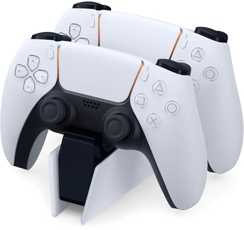 PS5 Controller Ladestation – 2X PS5-DualSense in 50 Min. bei 90% – Schnellladegerät mit Click-In-Design – Ladegerät für PlayStation 5 DualSense Controller, inklusive Netzkabel & Anschlusskabel