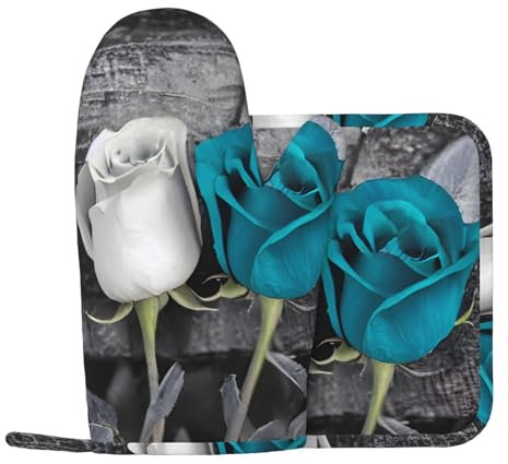 Lot de 2 gants de cuisine et maniques en silicone antidérapants - Résistants à la chaleur - Résistants à la chaleur