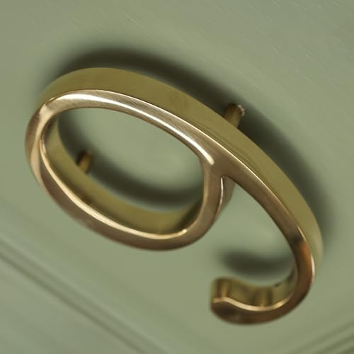 Numero civico Floatinig in ottone lucido, 12,7 cm, moderno, per porta con numeri di targa | Numeri per indirizzi stradali