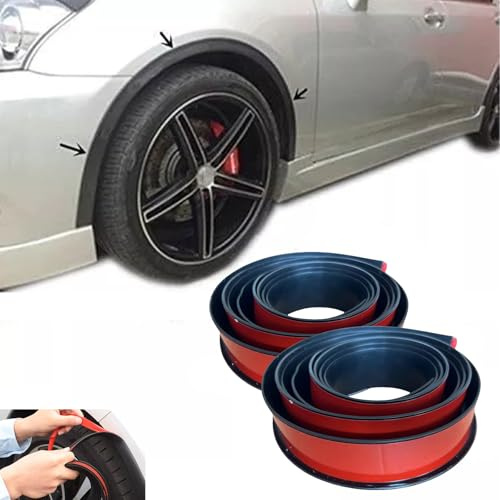 Inscrip Fender Flare Rubber Seal, Car Flare Wheel Wheel Arch Trim, Eyebrow Protector Arch Trim, Universal Extra Wide Arches Fender Wheel Eyebrow Trim Strip Arch Lip Protector, 3m*4.5cm (Black)