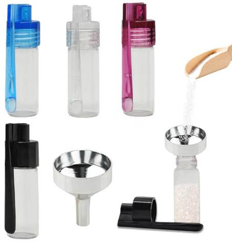 JYNXOR 4 botellas de especias con mini embudo, Adecuada para Acampar Viajar Barbacoa