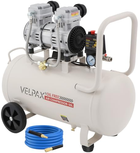 50L Air Compressor, 1500W/2HP Portable Air Compressor, Oil Free 210L/Min@7Bar | Low Noise with 70dB | Compact & Portable for Tyre Inflation, Paint Spraying, Nail Guns & Air Tools