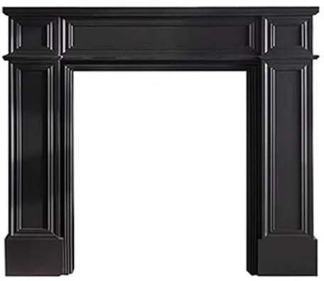 Moderner Kaminsims, traditionelle Holzkonsole, Sofa, Tisch mit dekorativer Zierleiste, Kaminumrandung, Regal für Eingangsbereich, Flur (Schwarz, 130 x 24 x 110 cm)