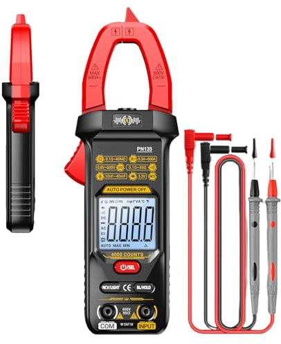 Gkumgwo Pinza Amperimétrica Digital | 4000 Cuentas Probador DC sin Contacto | Multímetro con Pinza Inteligente Pantalla Digital Para Electricista,Taller Hogar Automoción Electricista