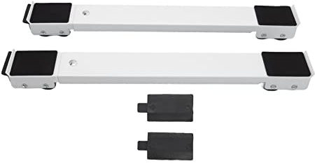 Staffa Mobile per Rulli Mobili Base Rialzata Ruote Mobili Supporto per Rulli per Apparecchi Pesanti per Frigorifero Lavatrice Lavastoviglie Divano Materiale Ferro 45 x 5 x 4 cm 2 (Bianca)