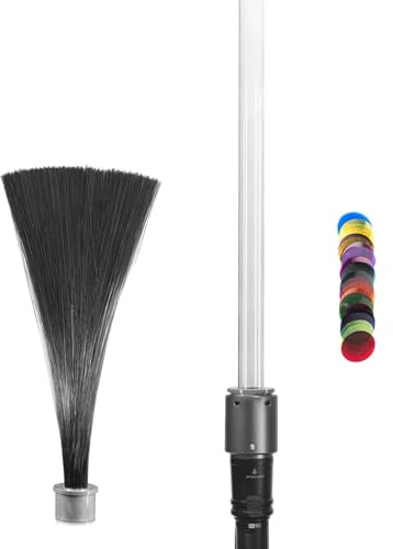 Kit de démarrage de pinceaux de peinture lumineuse avec pinceaux LED, 12 filtres de couleur et lampe de poche de 1300 lumens, fibre optique noire ultra fine pour photographie créative
