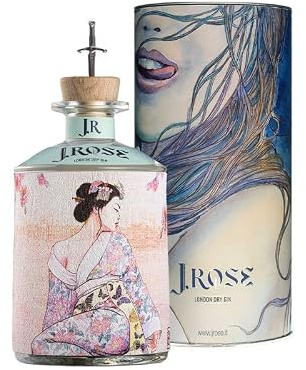J. Rose Gin London Dry Artigianale - J.Rose JR08 con TUBO - Collezioni D'autore - Edizione Limitata Maestro Milo Manara - Bottiglia da 70 cl