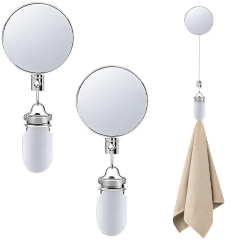 2 pinzas para toallas de pared, sin agujeros, extensible, 65 cm, para cocina y baño