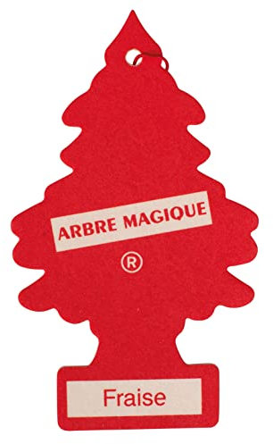 Turbocar - Désodorisant Arbre Magique Voiture - Couleur: Rouge - Parfum Fraise - Désodorisant Plat à Suspendre - Absorbe Les odeurs désagréables - A Suspendre au rétroviseur - Forme Sapin - Pratique
