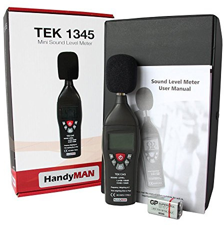 Handyman TEK1345 - Digital, LCD, Sound Decibel Noise Level Meter, Measure From 30 To 130 Decibel