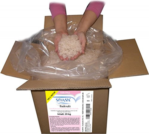 SIVASH-Badesalz - naturbelassenes Meersalz, 20kg Karton (40 Bäder), mild, unraffiniert, aus rosa sole. Rosa Sole-Farbe dank Beta-Carotin aus Mikroalgen Dunaliella Salina. Schönes Badevergnügen auch bei Neurodermitis, Psoriasis, Rheuma