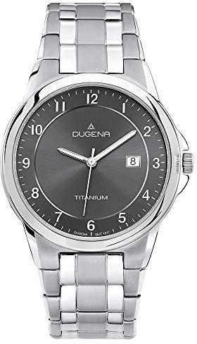 Dugena Herren Quartz-Armbanduhr, Allergikerfreundlich, Quarzwerk, Gent, Silber/Anthrazit, 4460513